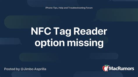 macrumors nfc tag reader missing